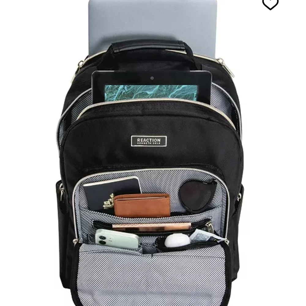 Kenneth Cole Reaction Black Quilted Backpack - Picture 2 of 5